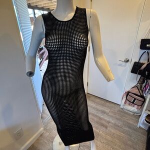 Kerisma Black Mesh Midi Dress